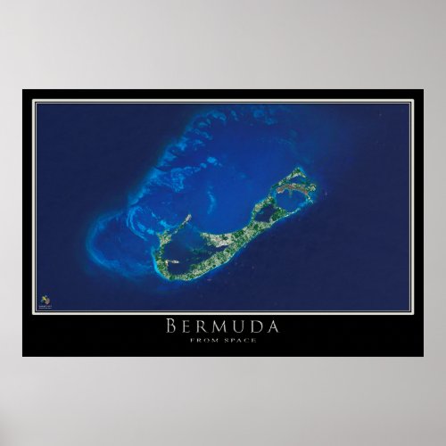 Bermuda Satellite Poster Map