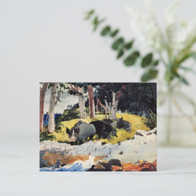 Bermuda Settlers, a Winslow Homer painting, Postcard (Standing Front)