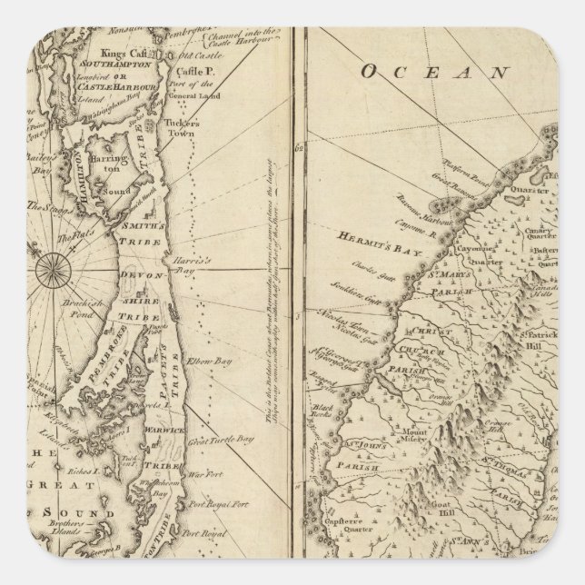 Bermuda Square Sticker (Front)