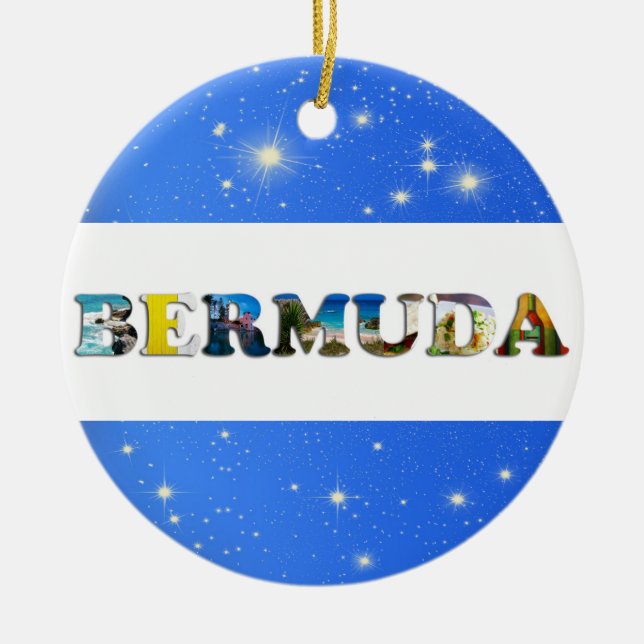 Bermuda Travel Photos Tropical Blue Christmas Ceramic Ornament (Front)
