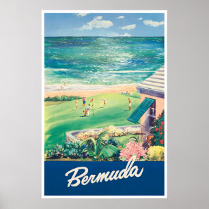 Bermuda Travel Poster Golf Art Vintage Prin
