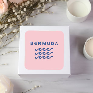 Bermuda Triple Ocean Waves Light-Color Square Sticker