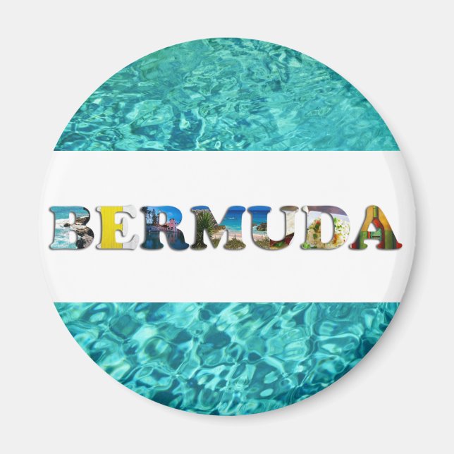 Bermuda Tropical Beach Blue Ocean Travel Photos Magnet (Front)