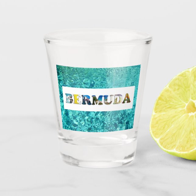 Bermuda Tropical Beach Blue Ocean Travel Photos Shot Glass (Front)