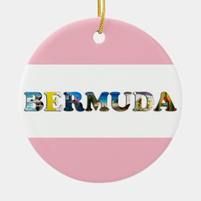 Bermuda Tropical Beach Travel Photo Christmas Ceramic Ornament (Front)