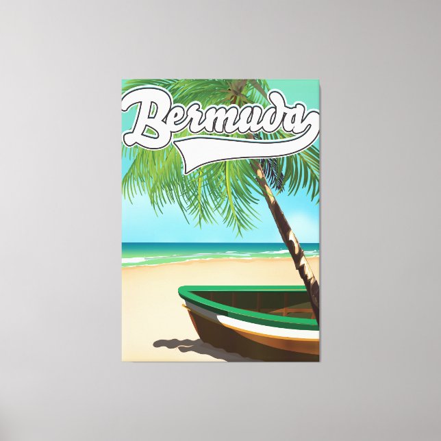 Bermuda Tropical island travel poster Canvas Print (Front)