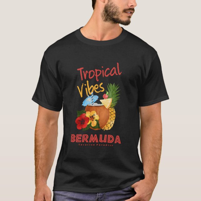 Bermuda Tropical Vibes Tourist Vacation T-Shirt (Front)
