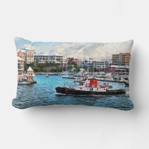 Bermuda - Tugboat Going Into Hamilton Harbour Lumbar Pillow
