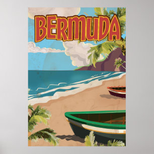 Bermuda vintage fun travel poster print