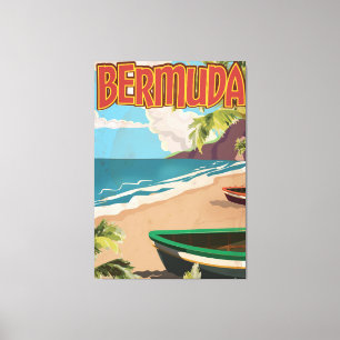 Bermuda vintage fun travel poster print