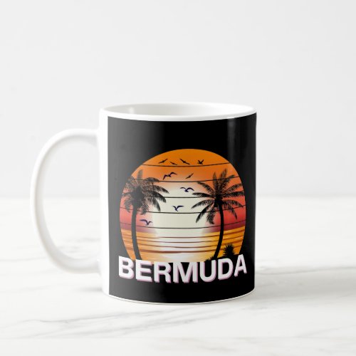 Bermuda Vintage Palm Trees Summer Beach Coffee Mug