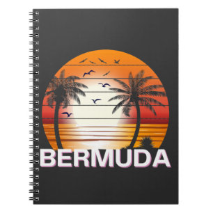 Bermuda Vintage Palm Trees Summer Beach Notebook