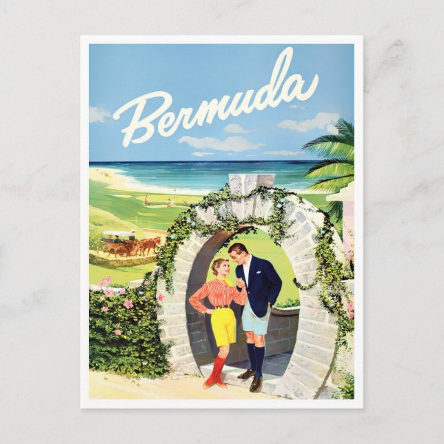 Bermuda vintage travel postcard (Front)