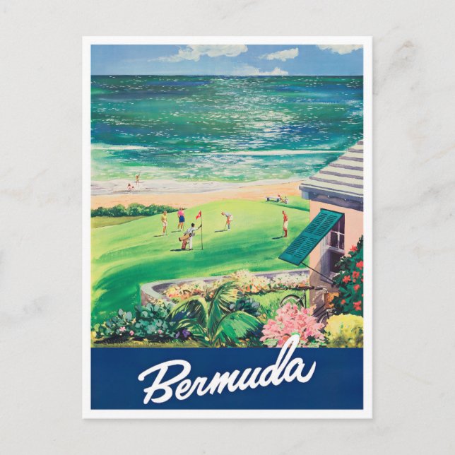 Bermuda vintage travel postcard (Front)