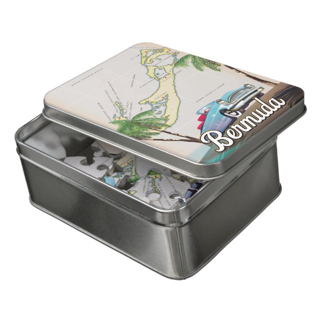 Bermuda vintage travel poster jigsaw puzzle (Lid Open)
