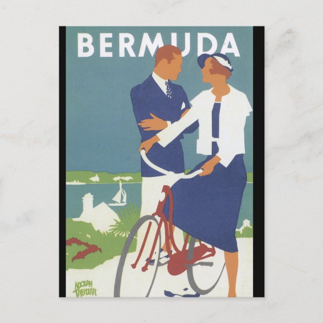 Bermuda Vintage Travel Poster Postcard (Front)