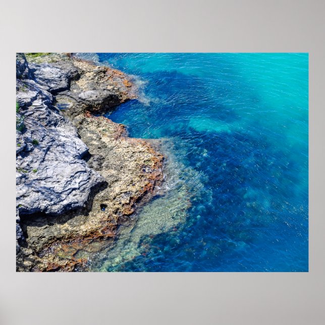 Bermuda Waters & Rocky Shoreline Poster Print (Front)