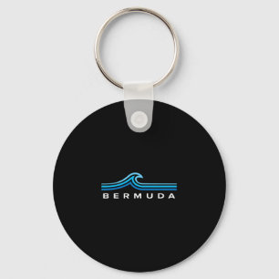 Bermuda Waves Vintage Mens Womens Girls Boys Souve Keychain