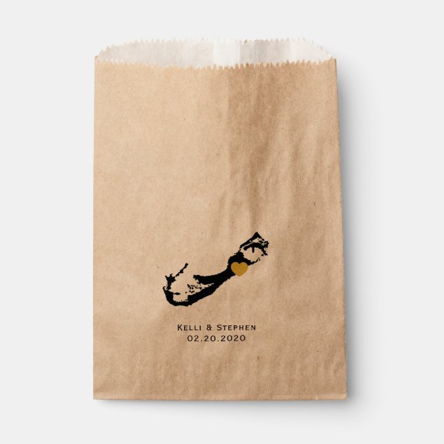 Bermuda Wedding Favor Treat Sacks, Gift Bags (Front)