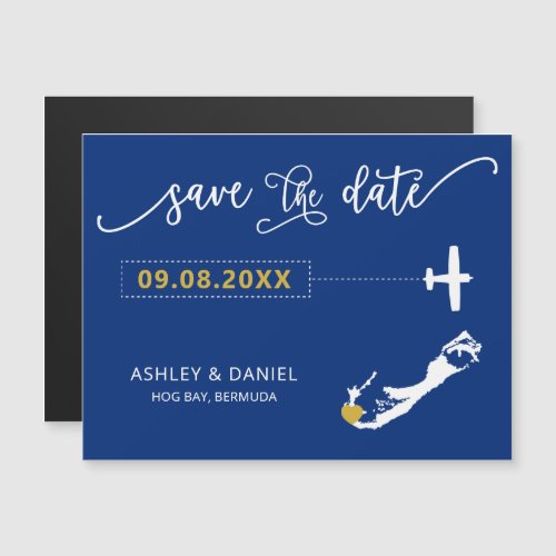 Bermuda Wedding Save the Date Card Map Magnetic Invitation
