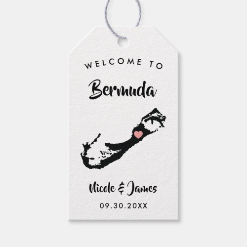 Bermuda Wedding Welcome Bag Tags Island Map Gift Tags