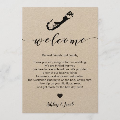 Bermuda Wedding Welcome Letter  Itinerary Card