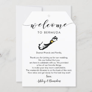 Bermuda Wedding Welcome Tag, Letter Itinerary