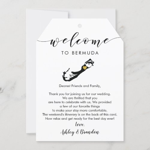 Bermuda Wedding Welcome Tag Letter Itinerary