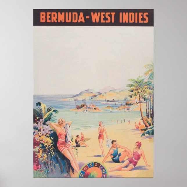 Bermuda West Indies Vintage Poster (Front)