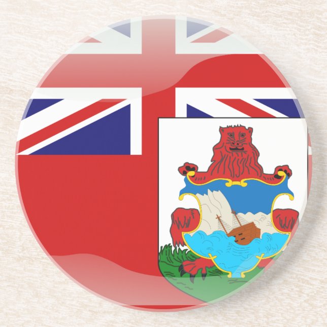 Bermudian glossy flag coaster (Front)