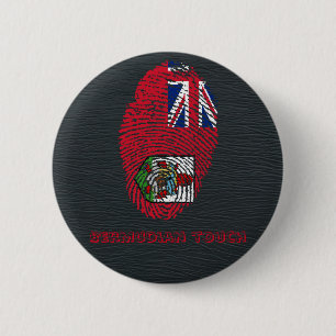 Bermudian touch fingerprint flag pinback button