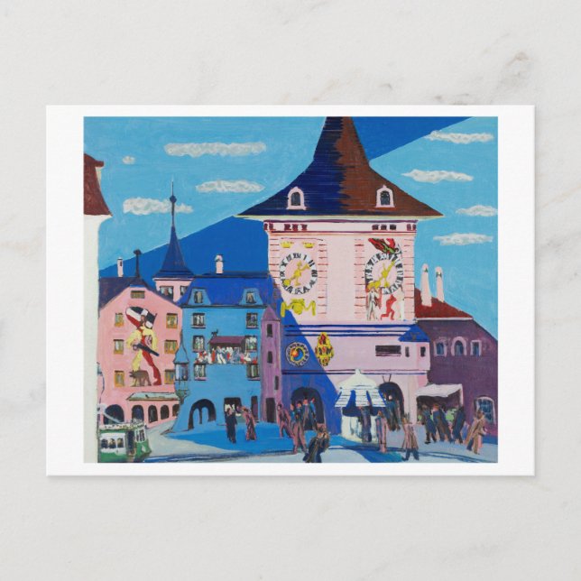 Bern Bell Tower by Kirchner Painting Postcard (Front)