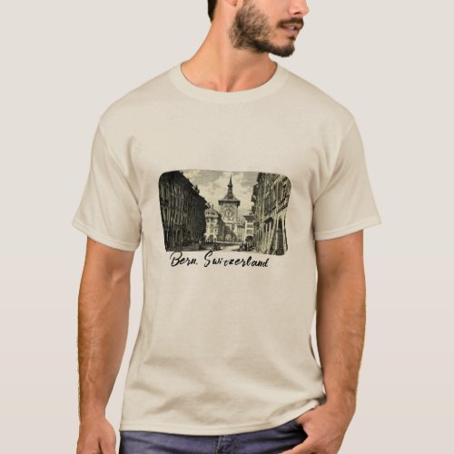 Bern Clock Tower Vintage design T_Shirt