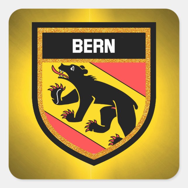 Bern Flag Square Sticker (Front)