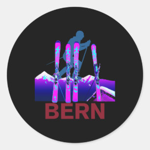 Bern Skiing And Snowboarding Retro 90s Bern Ski Classic Round Sticker