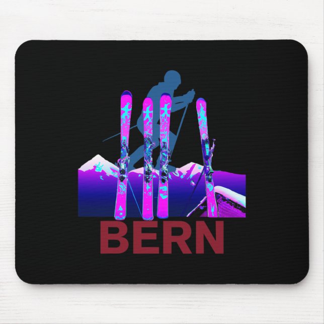 Bern Skiing And Snowboarding Retro 90s Bern Ski  Mouse Pad (Front)