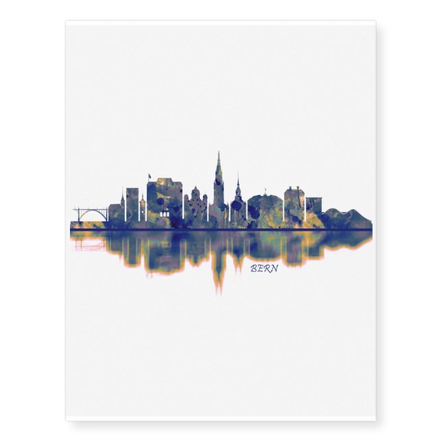 Bern Skyline Temporary Tattoos (Front)