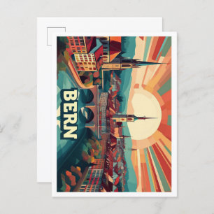 Bern Switzerland artistic colorful Postcard