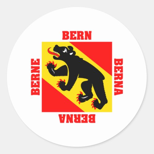 Bern Switzerland Canton Flag Classic Round Sticker