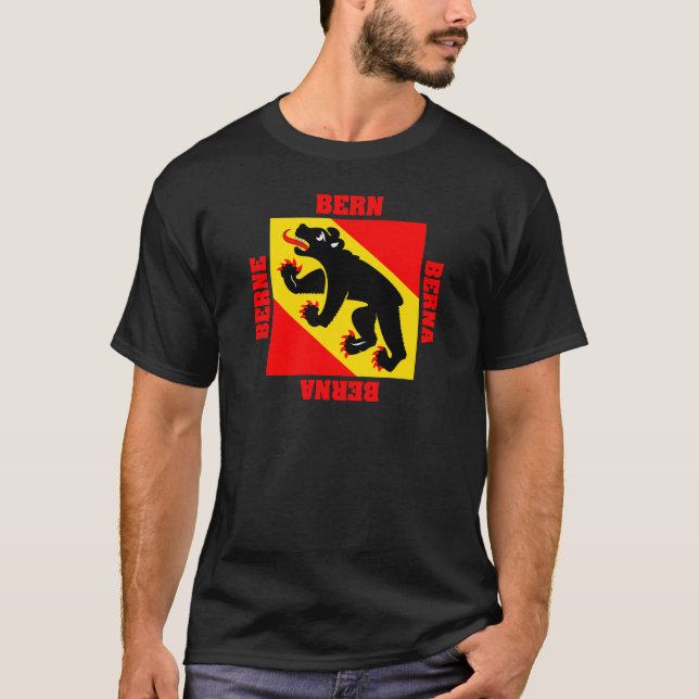 Bern Switzerland Canton Flag T-Shirt (Front)