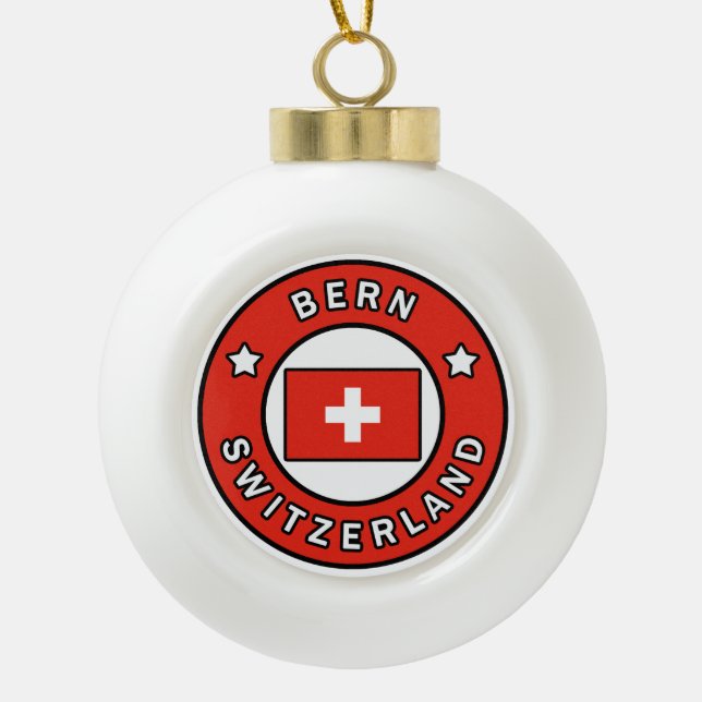 Bern Switzerland Ceramic Ball Christmas Ornament (Front)