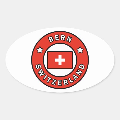 Bern Switzerland Oval Sticker