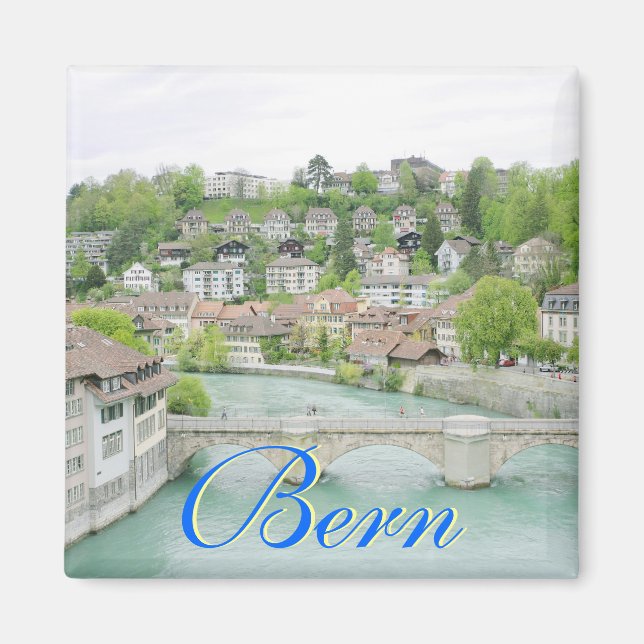 Bern, Switzerland Square Magnet (Front)
