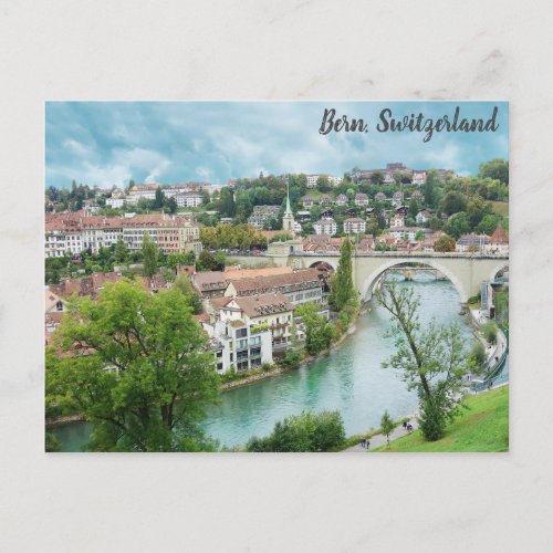 Bern Switzerland Swiss Travel Photo Aare River Postcard