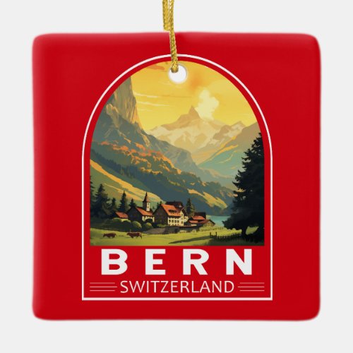 Bern Switzerland Travel Art Vintage Ceramic Ornament