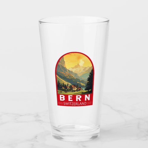 Bern Switzerland Travel Art Vintage Glass