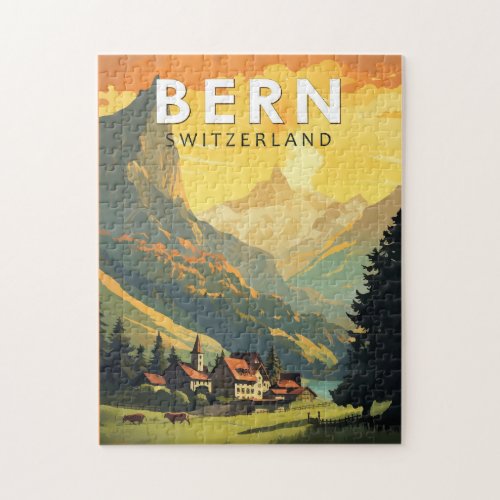 Bern Switzerland Travel Art Vintage Jigsaw Puzzle