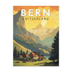 Bern Switzerland Travel Art Vintage Postcard
