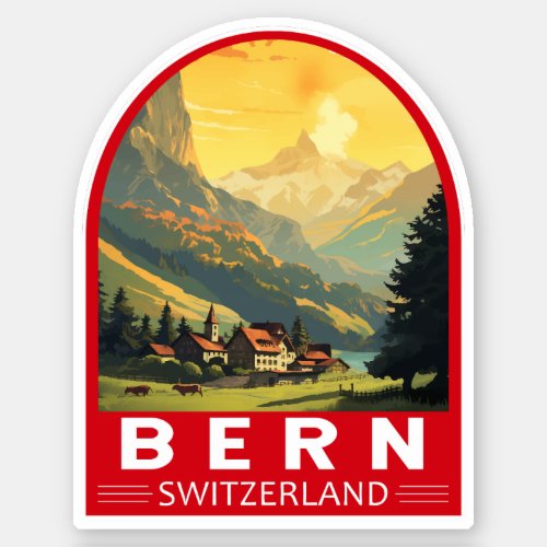 Bern Switzerland Travel Art Vintage Sticker