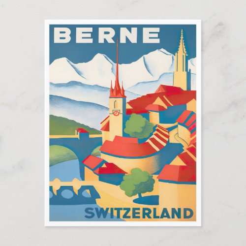 Bern Switzerland vintage travel Postcard